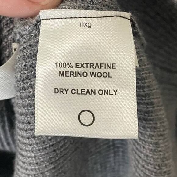 Thomas Dean 100% Extra Fine Merino Wool Shawl Collar Sweater Gray Black Small - Picture 5 of 10